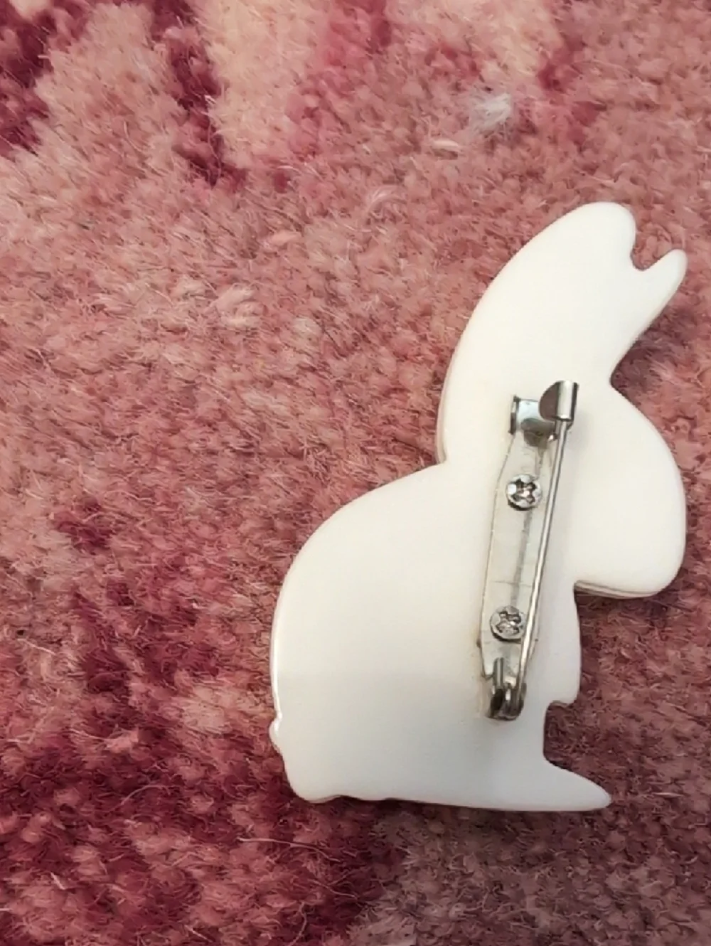 White Rabbit Decorative Pet Charm with Pink Flower